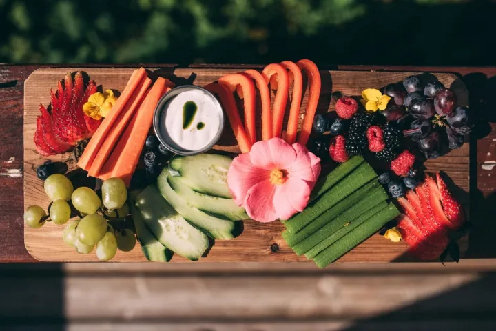 a bunch of food on a table
