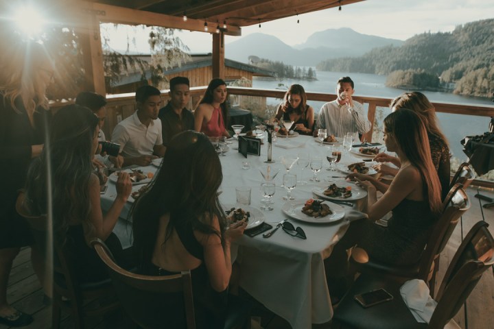 a group of people in a room